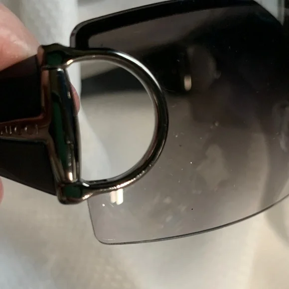 Gucci HorseBit Shiny Black/Gray & Silver Sunglasses - Picture 15 of 16